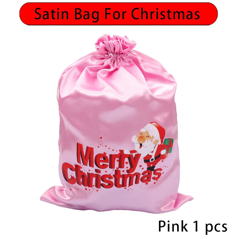 1Pcs/Lot Christmas Drawstring Wig Bags 25*35Cm Hair Packaging Bag Drawstring Pouch Xmas Favor Bracelet Jewelry Packaging Bags
