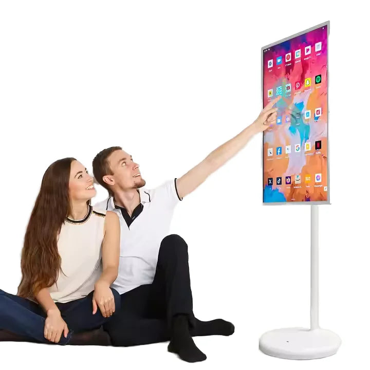 24 Inch Smart TV with Capacitive Touchscreen Portable Design Android Mini TV for Home Kitchen Bedroom Office Professional Pro