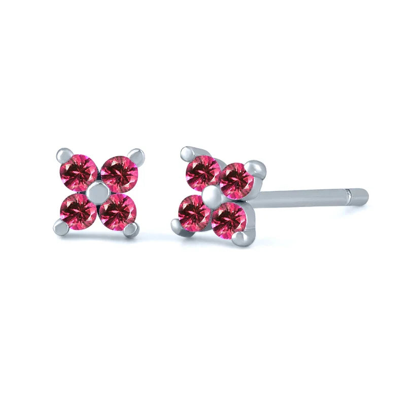 925 Sterling Silver Needle Small Geometry Triangle Crystal Stud Earring for Woman Lovers' Couples Bling Simple Piercing Earrings