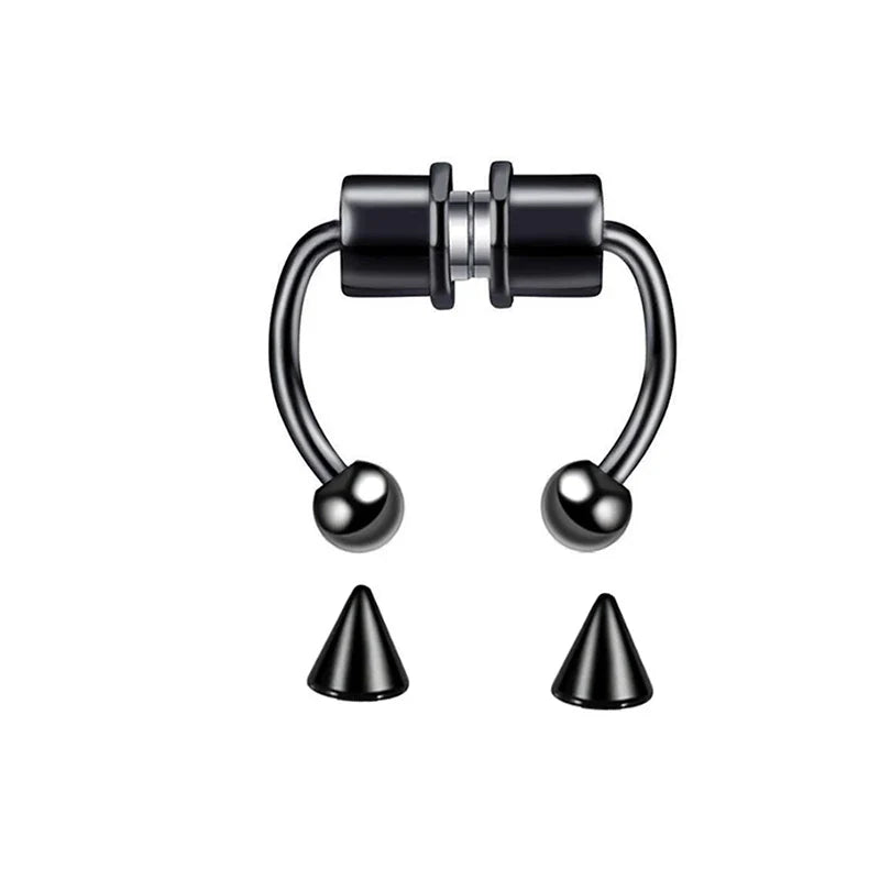 1/4pcs Women Fake Piercing Nose Ring Hoop Septum Piercing Nose Clip