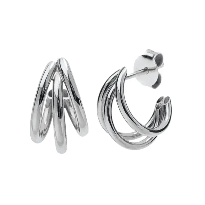 Cartilage 925 Silver Earrings Fashion C-shaped Zircon ear studs European American Geometric Piercing Earrings For Women Jewelry