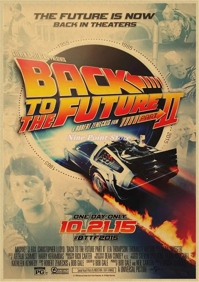 Back to The Future Retro Kraft Poster Decorative DIY Wall Canvas Sticker Home Bar Art Posters Decor