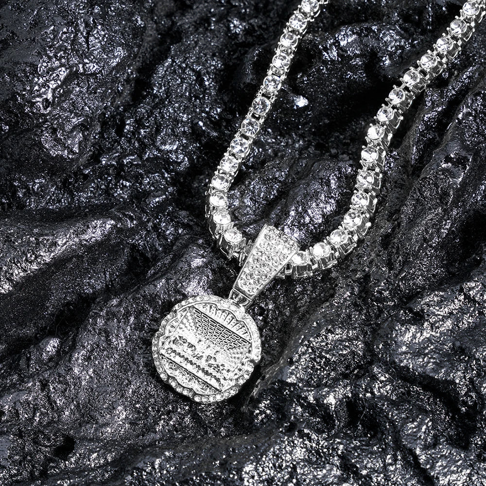 Delicate Shiny Last Supper Pendant Necklace Men's Jewelry Match Iced Out 4mm Tennis Chain Fashion Men Hip Hop Style Women Gift