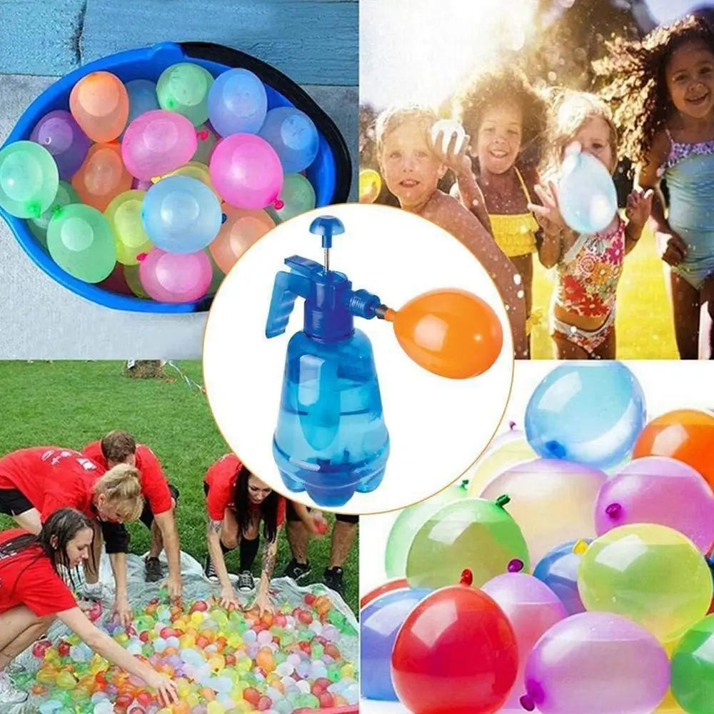 New Air Balloon Pumping Station Hand Balloon Filler Inflator With 500 Water Balloons For Kids Outdoor Water Fun Summer Toys