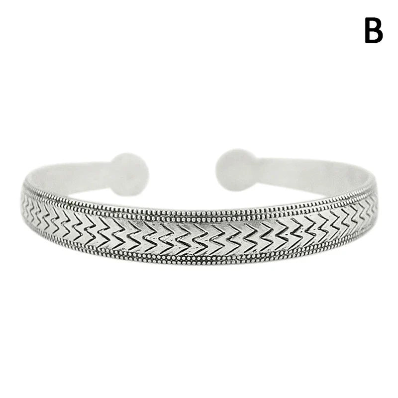 Retro Opening  Bracelet Jewelry Vintage Tibetan Silver Totem Carved Bangle Cuff