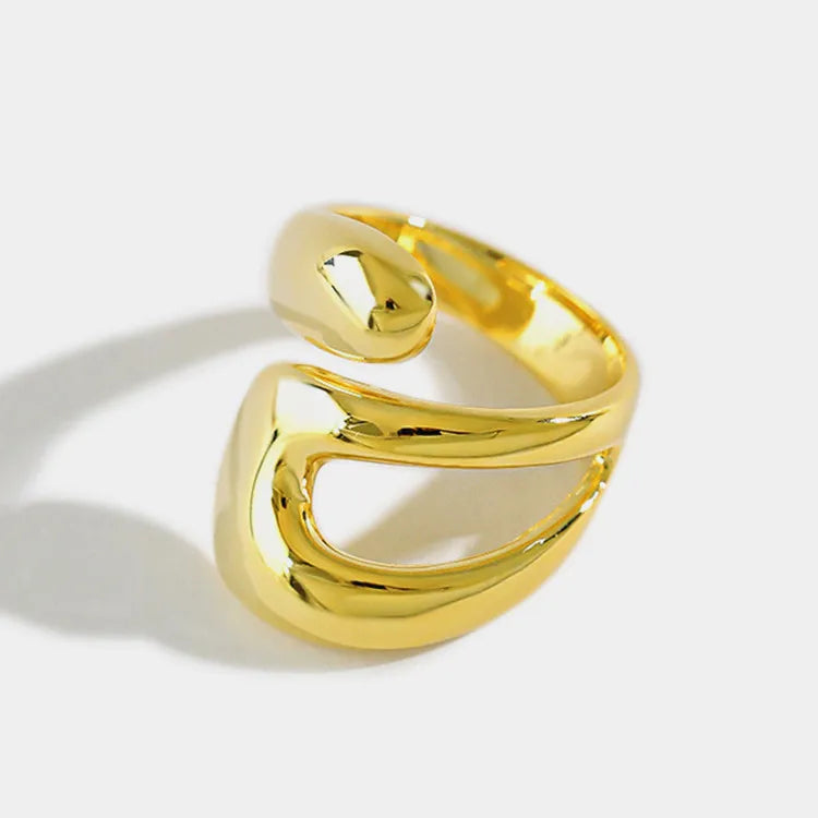 925 Sterling Silver Open Finger Mobius Ring Twist for Women Golden Rock Punk Lines Stackable Jewelry Gift Dropship Wholesale