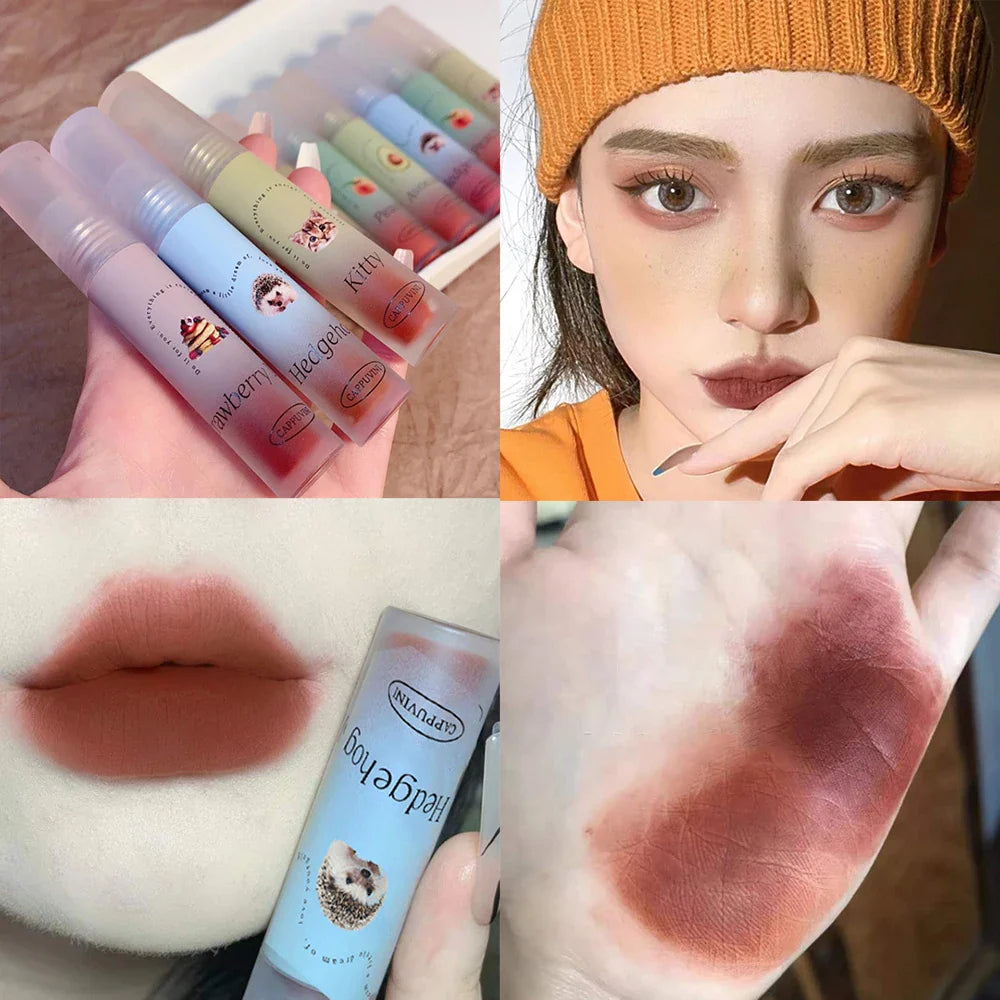 Lightweight Matte Finish Lip Stain Charm Lasting Non-fading Lip Makeup Mini Lipstick for Women