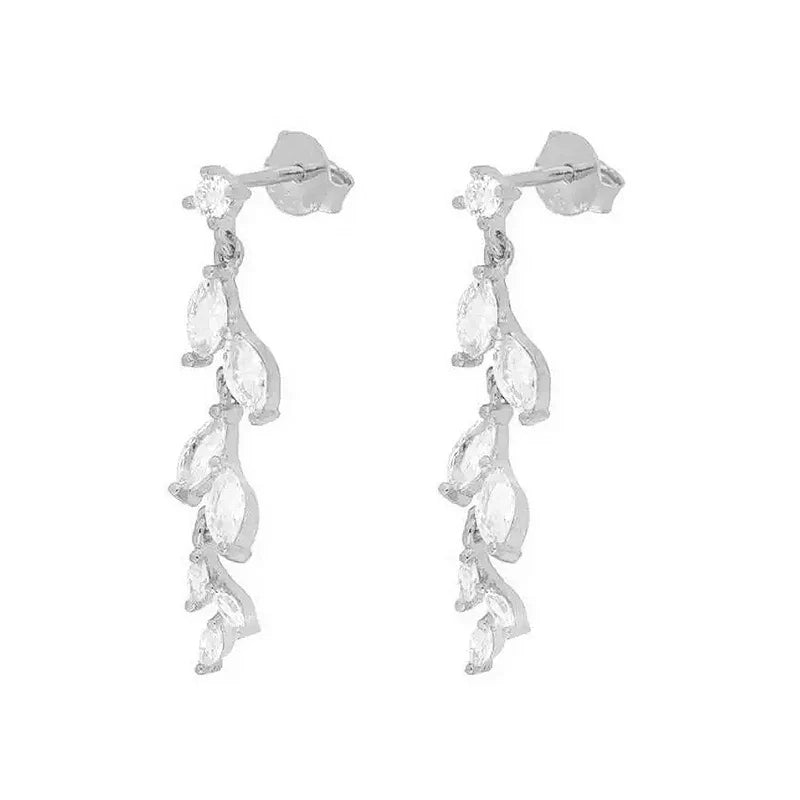 925 Sterling Silver Ear Needle Geometric Zircon Metal Earrings for women Shiny Crystal Luxury Small Stud Fashion Wedding Jewelry