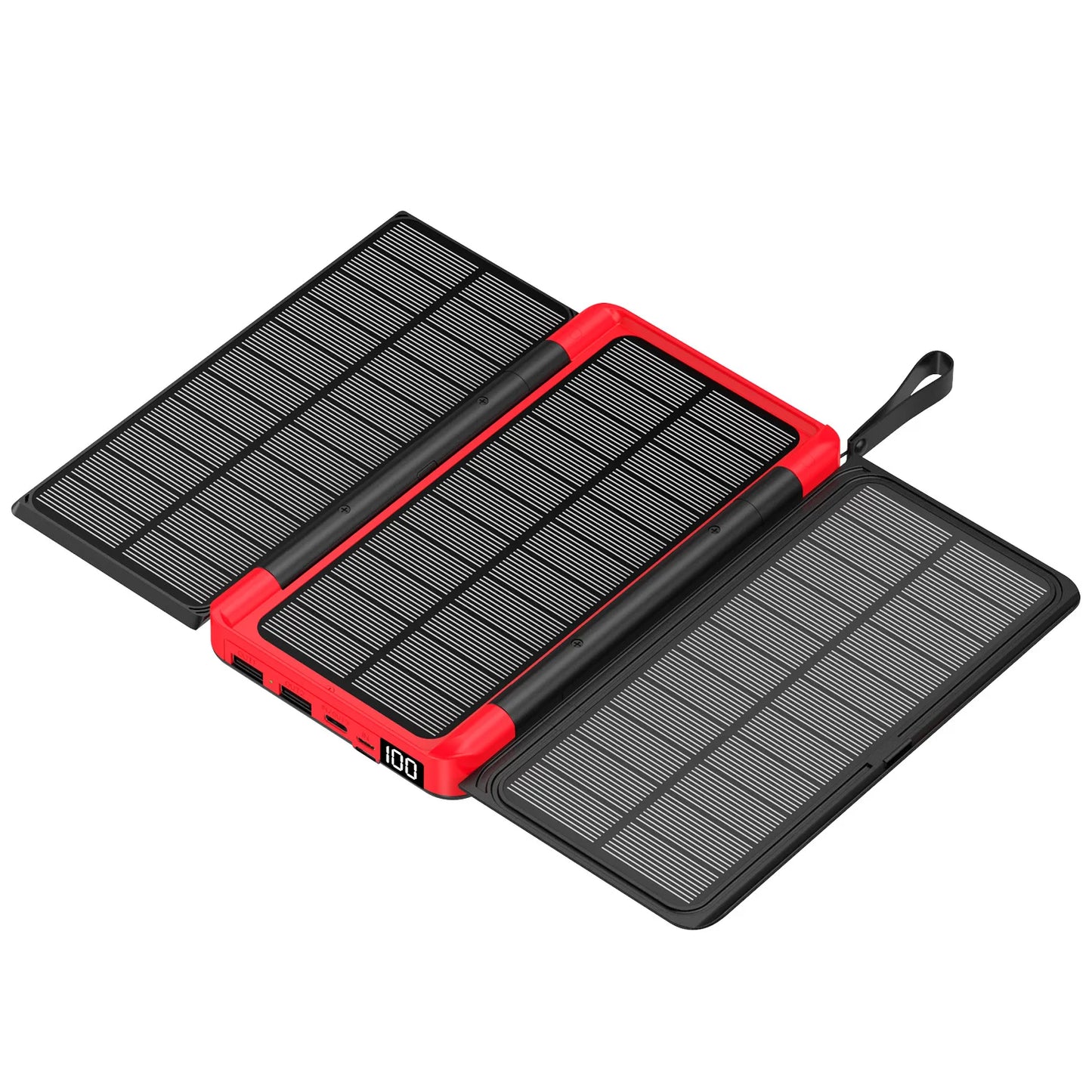 Portable Foldable Solar Charger Power Bank Outdoor Camping Hiking Equipment Mobile Energy Storage Travel Battery Pack