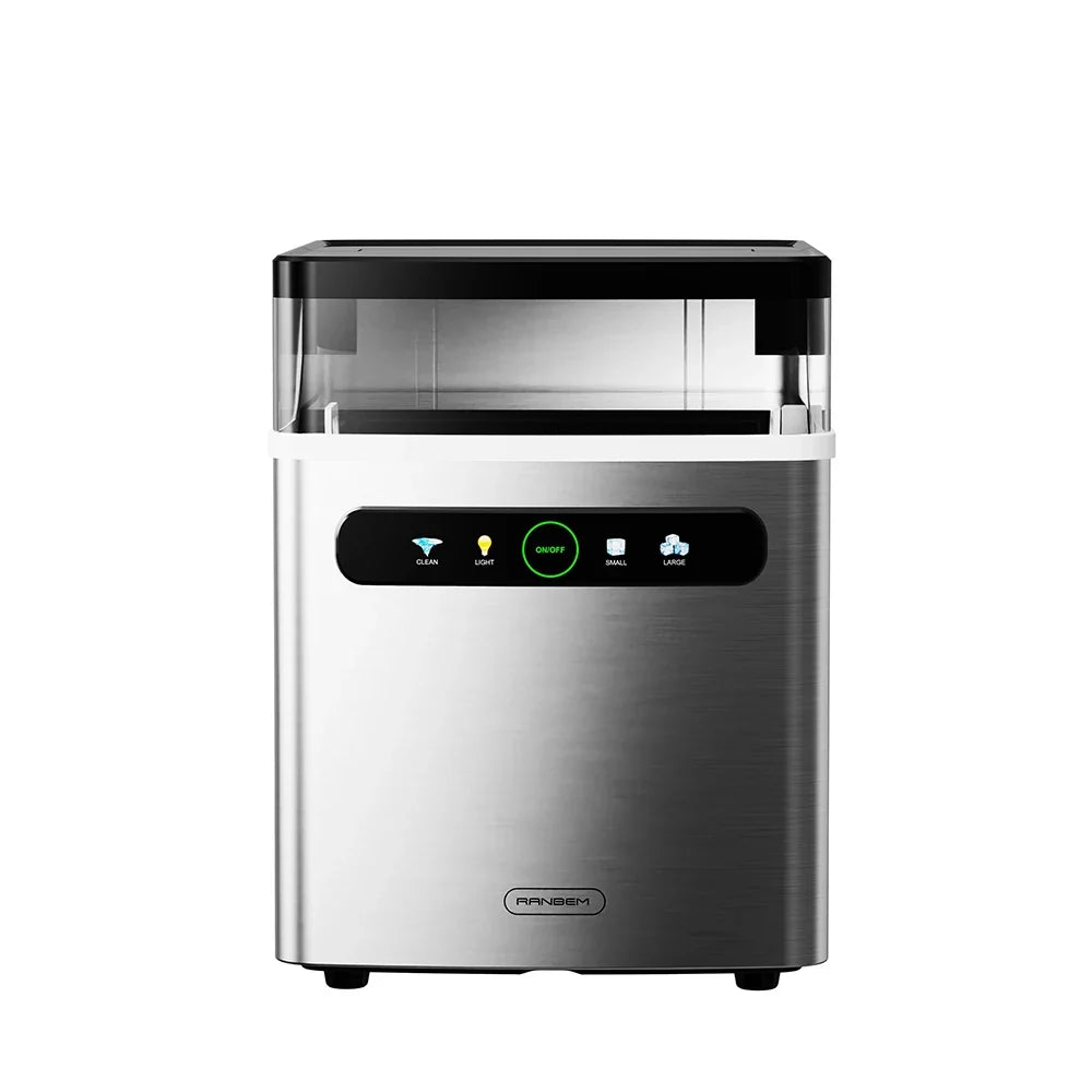 1.5L Table Top Automatic Ice Maker Stainless Steel WiFi Touchpad Control 15kg/24hrs Electric Portable Household