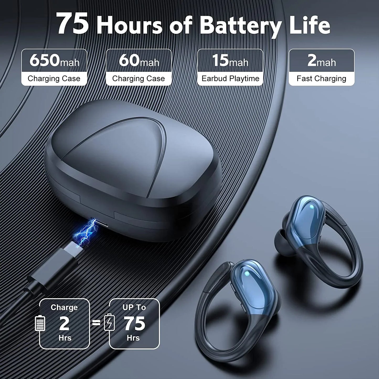 BX17 Bluetooth Earphones Tws Ear Hook Bluetooth 6.0 Running Sports Stereo Buttons Control With Microphone Wireless Headphones