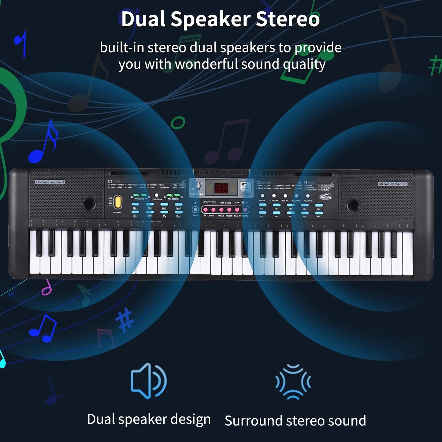 61 Keys USB Electronic Organ Kids Electric Piano Digital Music Electronic Keyboard LED Display Kids Gift Musical Instrument