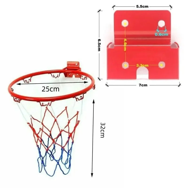 Wall Door Mounted Children Basketball Hoop Rim Screws Installed Goal Net Indoor Outdoor Shooting Practice Sports Toy Equipment