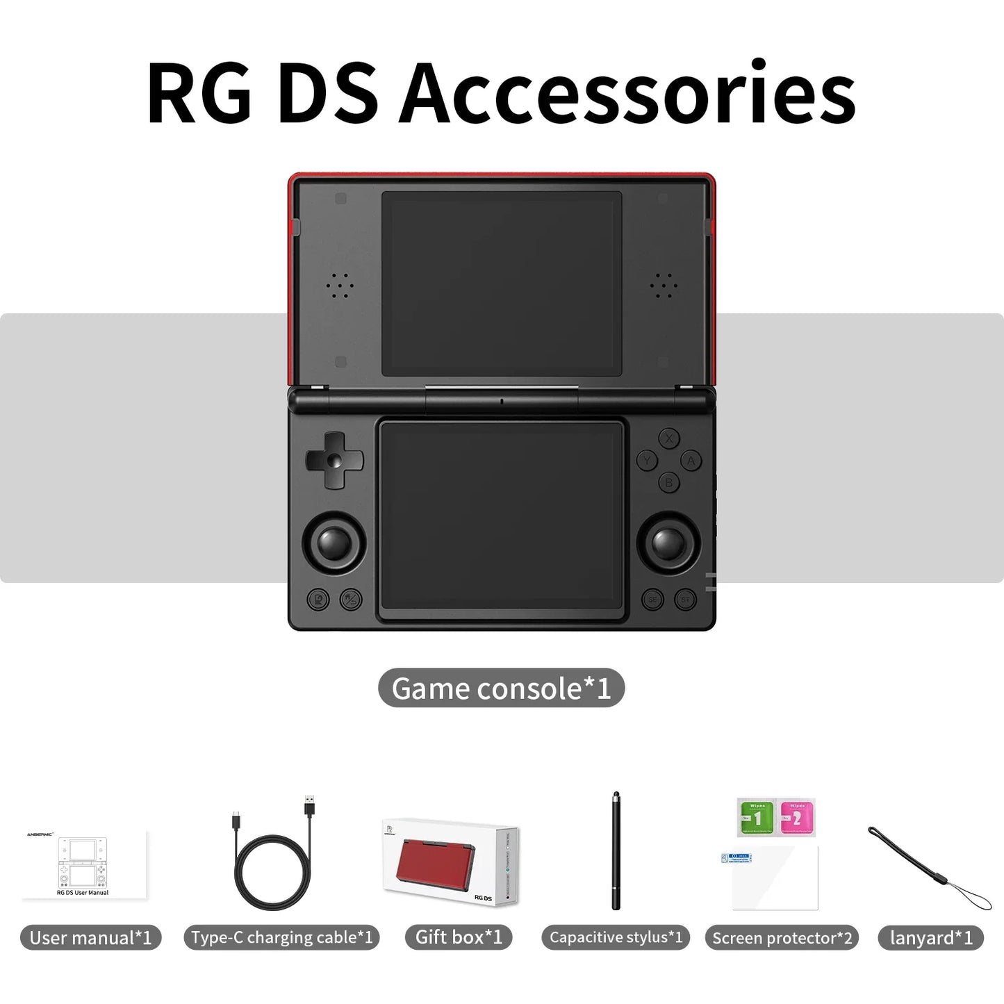 Anbernic RG DS Flip Handheld Game Console 4" IPS HD Dual Screen
