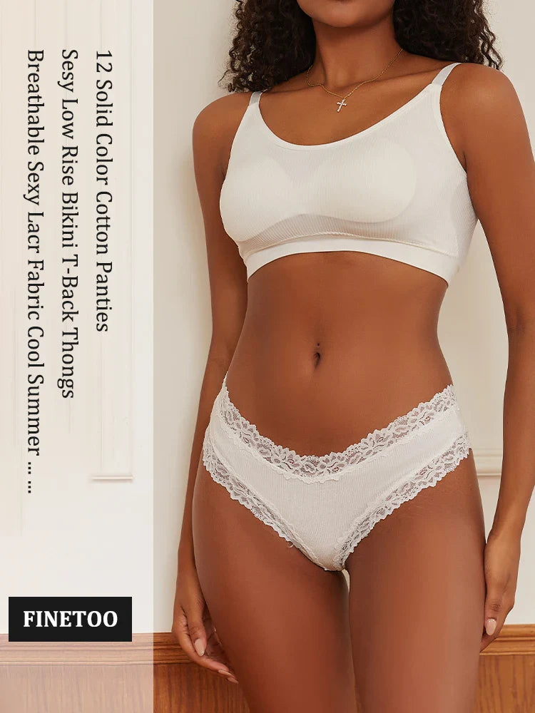 6PCS/Set Women Sexy Lace Brazilian Panties, Low-Waist Elastic Underwear S-XL.