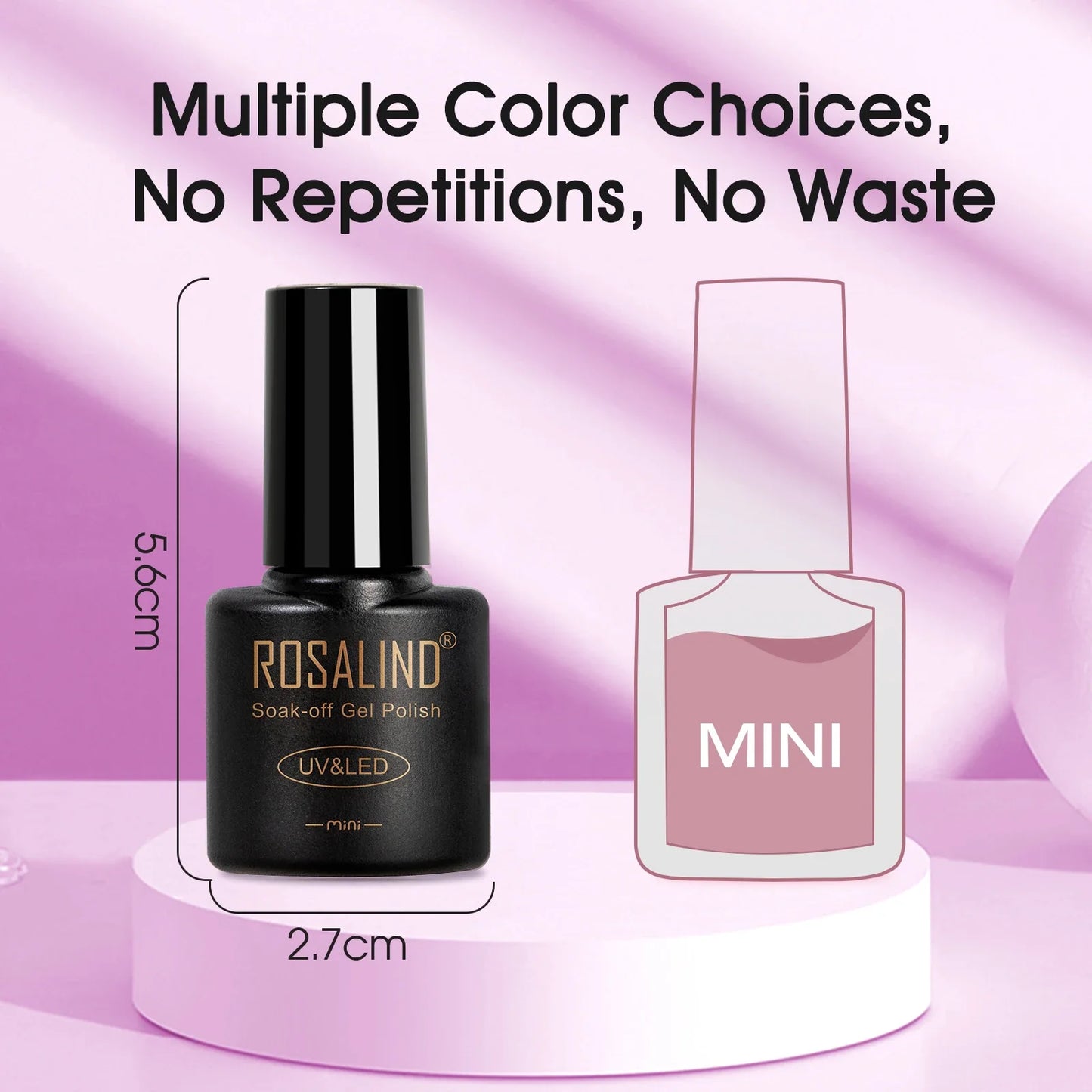 ROSALIND 24PCS Gel Nail Polish Set with Base and Top Coat Soak Off Nail Gel Kit Long Lasting