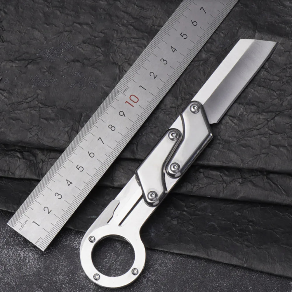 Outdoor mechanical folding tool, convenient folding knife, high hardness, multifunctional push form, fruit express knife