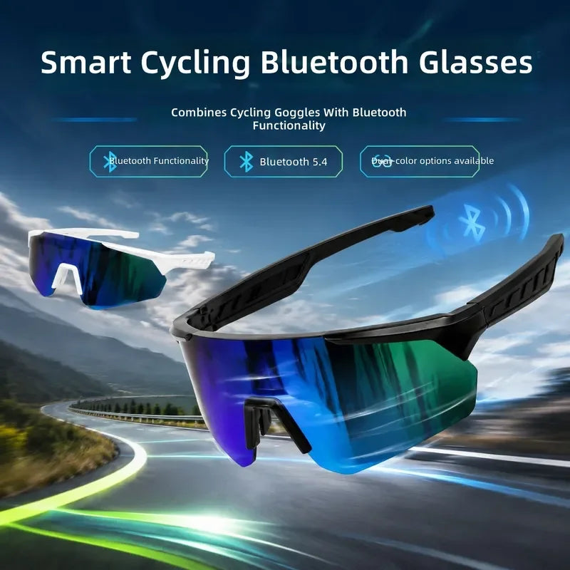 AI Smart Bluetooth Glasses for Men Women Outdoor Sports Cycling UV Protection Wireless Music Call Headset Eyewear Sunglasses