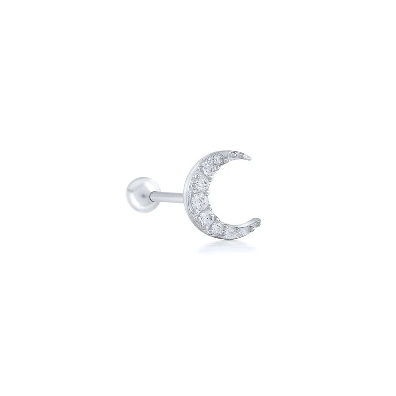 CANNER Pendientes Plata 925 Piercing Stud Earrings For Women Cubic Zirconia 925 Sterling Silver Cartilage Earring Jewerly 1pcs
