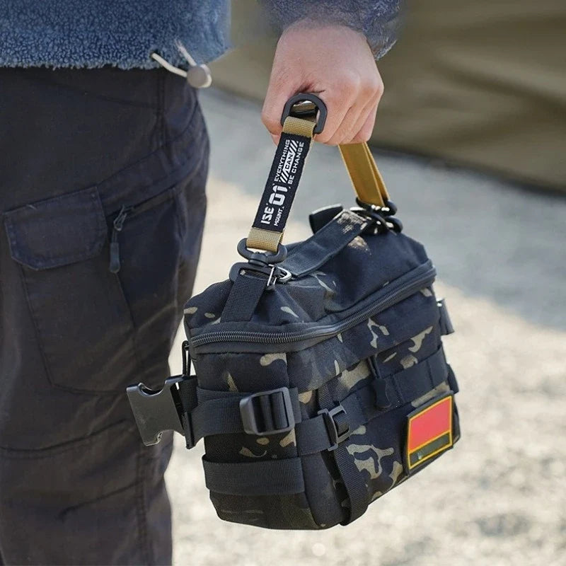 Outdoor Camping Multifunctional Hanging Strap Tactical Molle Storage Bag Shoulder Strap Durable Carabiner Clips for TravelHiking