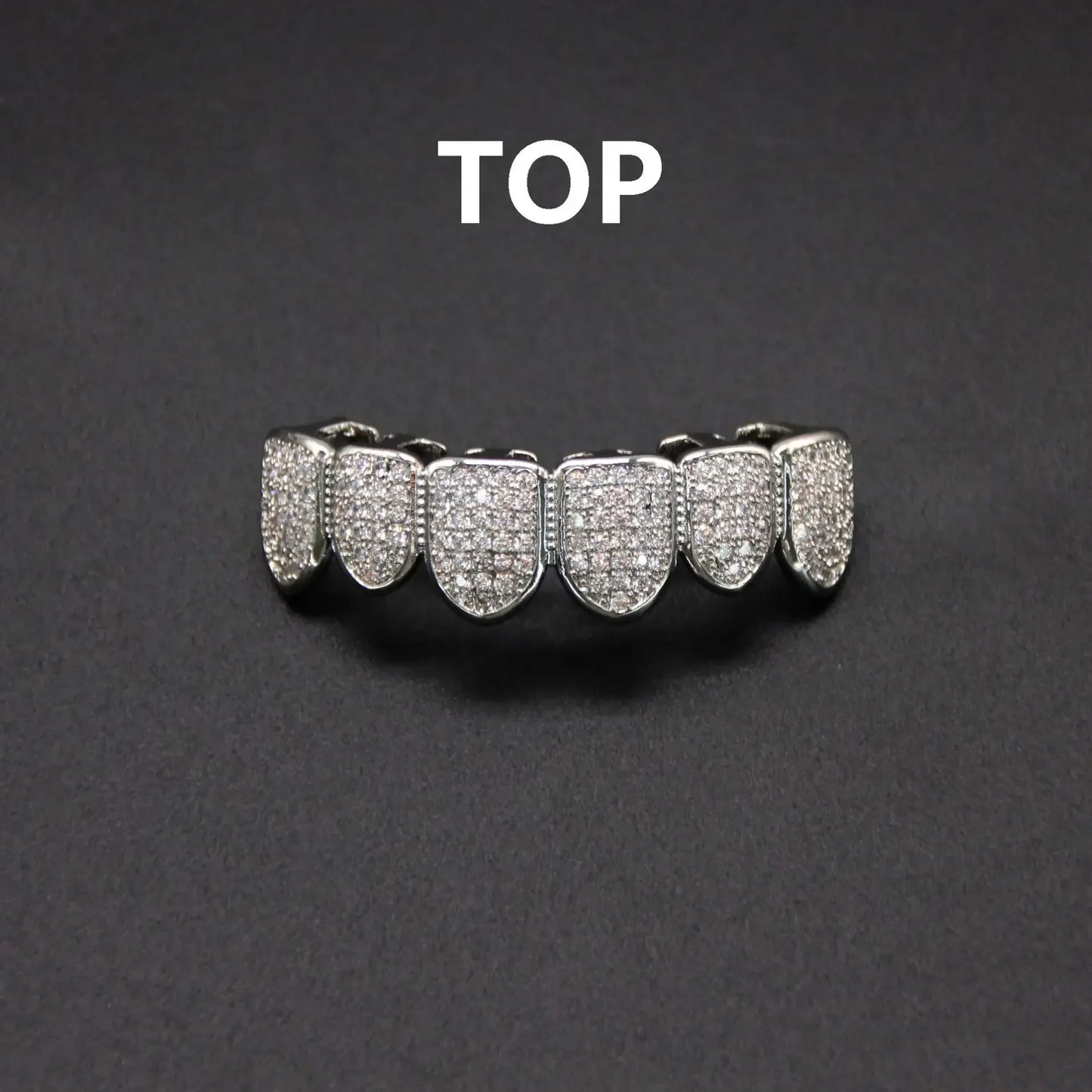 HipHop CZ Teeth Set For Unisex Top Bottom Mouth Gold Silver Color Teeth Tooth Cap Removable Dental Fashion Jewelry
