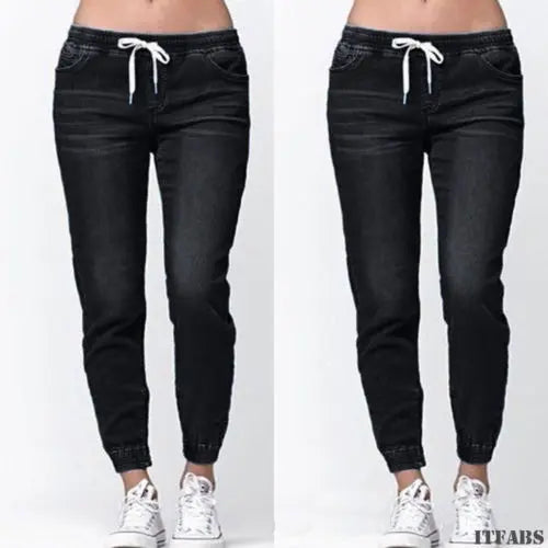 Casual Jogger Pants  Elastic Sexy Skinny Pencil Jeans For Women Leggings Jeans High Waist Women's Denim Drawstring Pants
