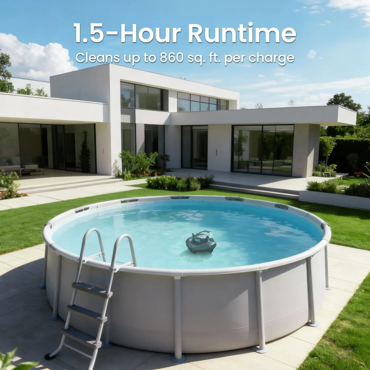 Refurbished Aiper Seagull SE Pool Vacuum Cordless Robotic Pool Cleaner with 100 Mins Runtime, Powerful 1320GPH Suction,Smart Self-Parking, Pool Vacuum for Above Ground Pools up to 860 Sq.ft