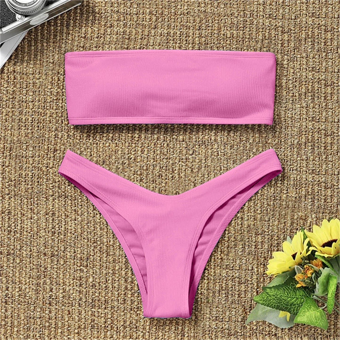 Two Piece Swimsuit Women Sexy Bikini Set Ruffle High Waisted Swimsuits 2 Piece Women's Bikini High Waisted Tummy Control New LW