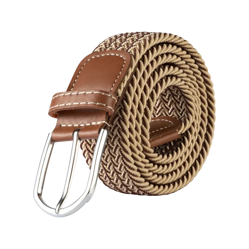 Black Female Casual Knitted Pin Buckle Men Belt Woven Canvas Elastic Expandable Braided Stretch Belts for Women Jeans Belts Belt