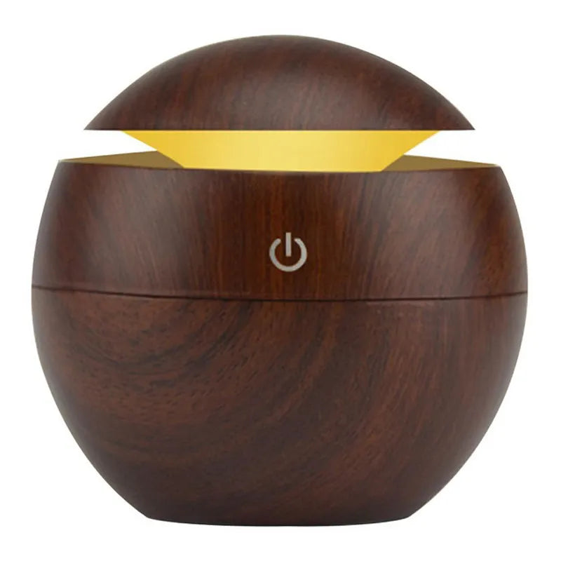 Humidifier Electric Air Aroma Diffuser Wood Ultrasonic 130ML Air Humidifier Essential Oil Aromatherapy Cool Mist Maker For Home