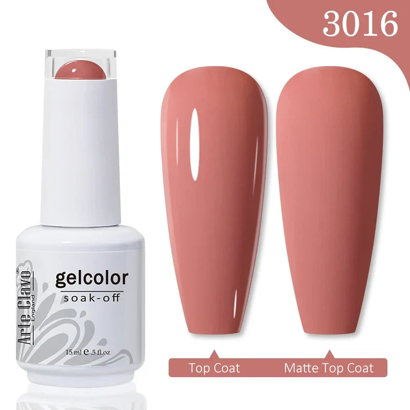 Arte Clavo Autumn Winter Series Jelly Gel Nail Polish 15ml LED Nail Gel Hybrid Varnish Matt Top Base Coat Nail Art Gellak Primer