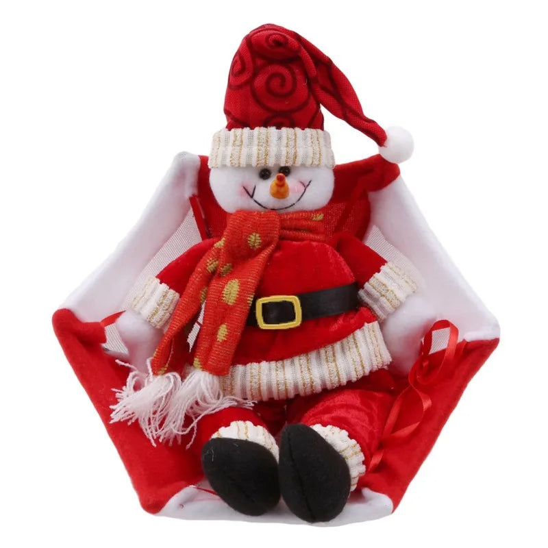 2024 Christmas Santa Claus Smowman Hanging Ceiling Decorations Parachute New Year  Pendant Christmas Home Decoration Supplies
