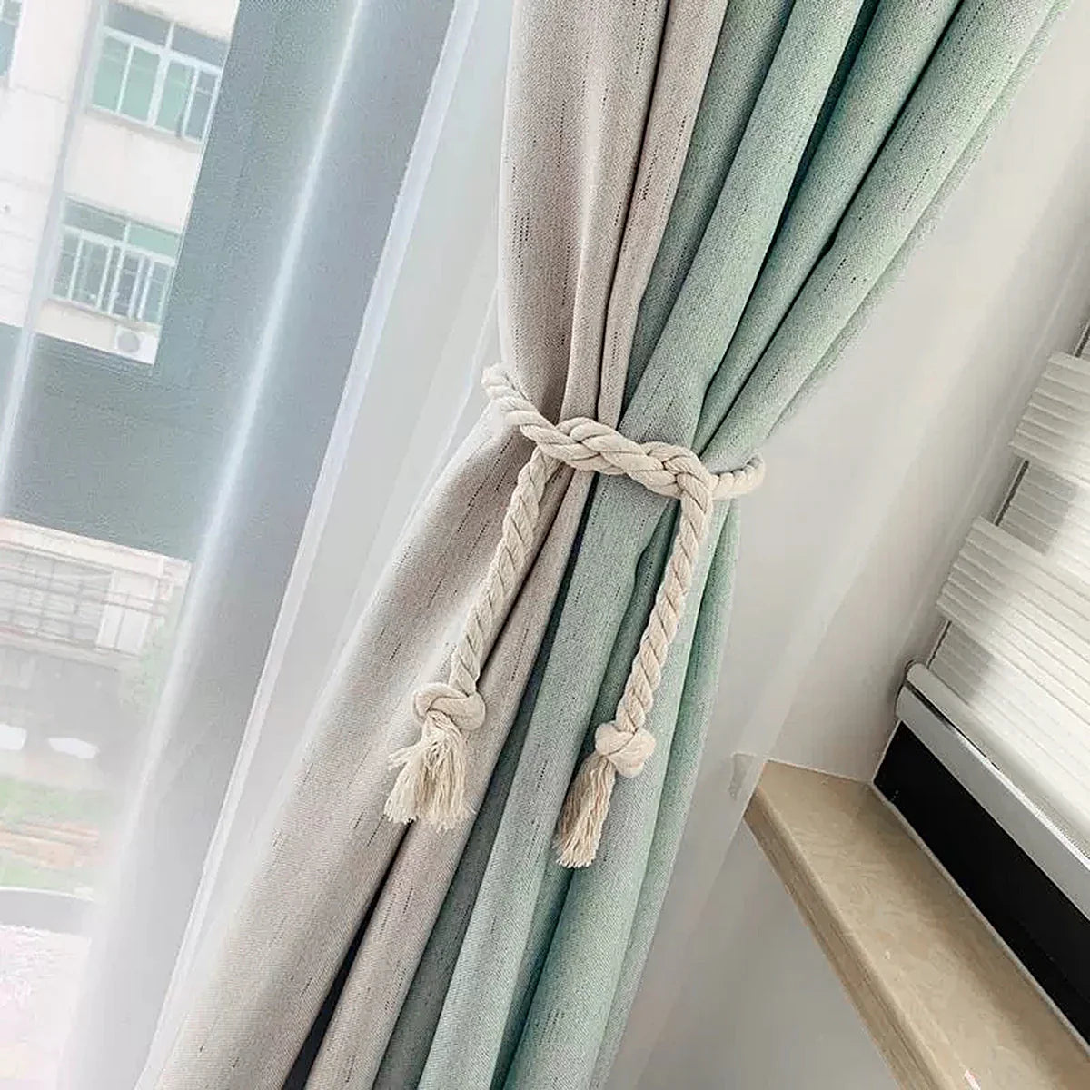 2 PCS 1Set Modern Pure Curtain Tie Back Decorative Curtain Hold Back Rope.