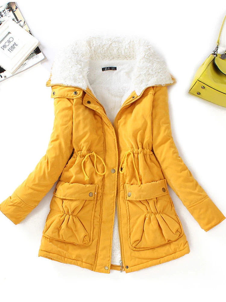 Fitaylor Winter Cotton Coat Women Slim Snow Outwear Medium-long Wadded Jacket Thick Cotton Padded Warm Cotton Parkas