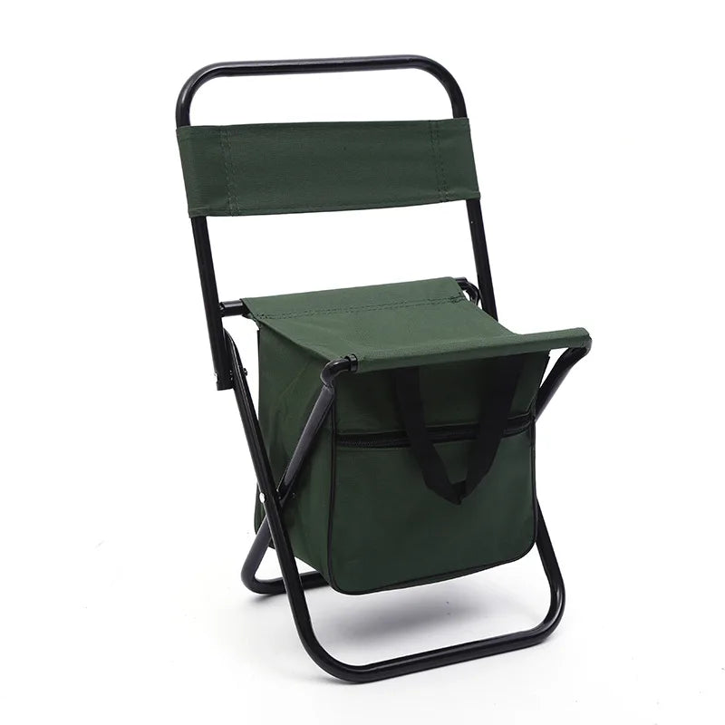 Fishing Chair with Cooler Bag, Foldable Fishing Stool Supports 220Lbs, Portable Lightweight Chair Outdoor Camping.