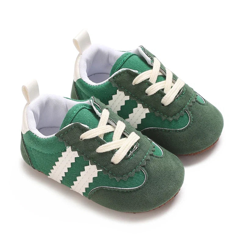 Fashion Color Blocking Lace Up Casual Shoes Spring And Autumn Baby Casual Shoes 0-18 Months Flat Shoes Baby Walking Shoes