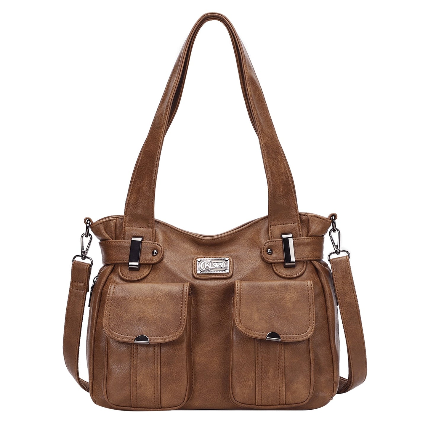 KL928 PU Leather Women Shoulder Bag Luxury Designer Tote Handbags Messenger Crossbody Bags Women's Large Capacity Shoulder Purse