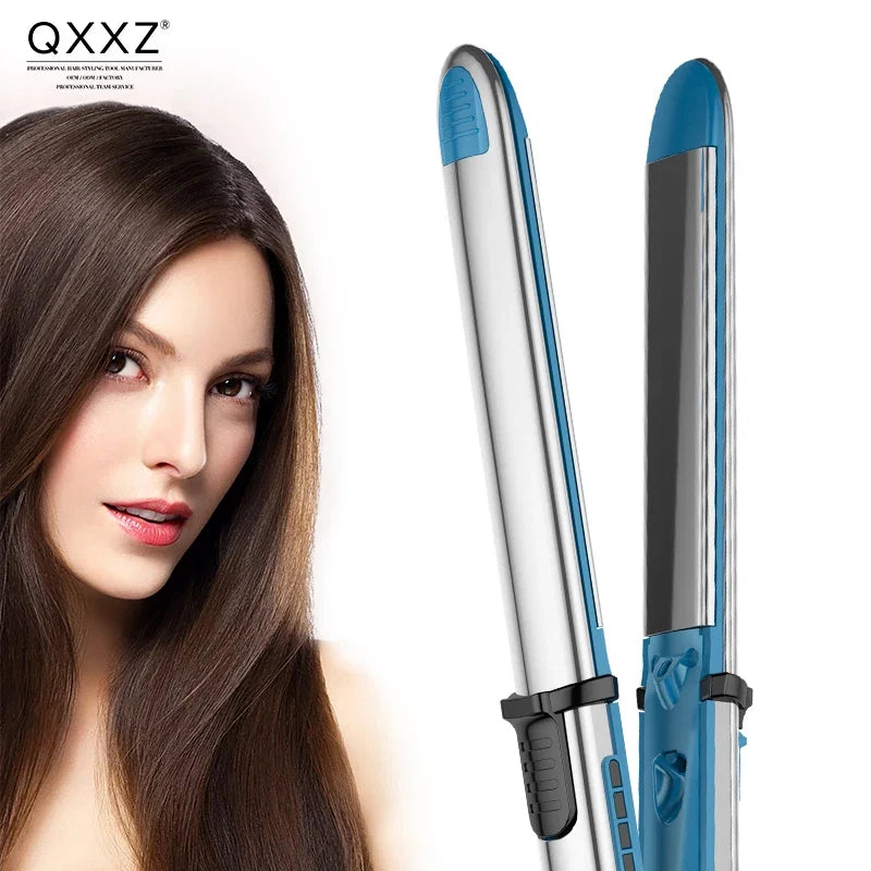 QXXZ Customized Hair Straightener Flat Iron LED Temperature Light Display Titanium Plate Rapid Heating Styling Tools