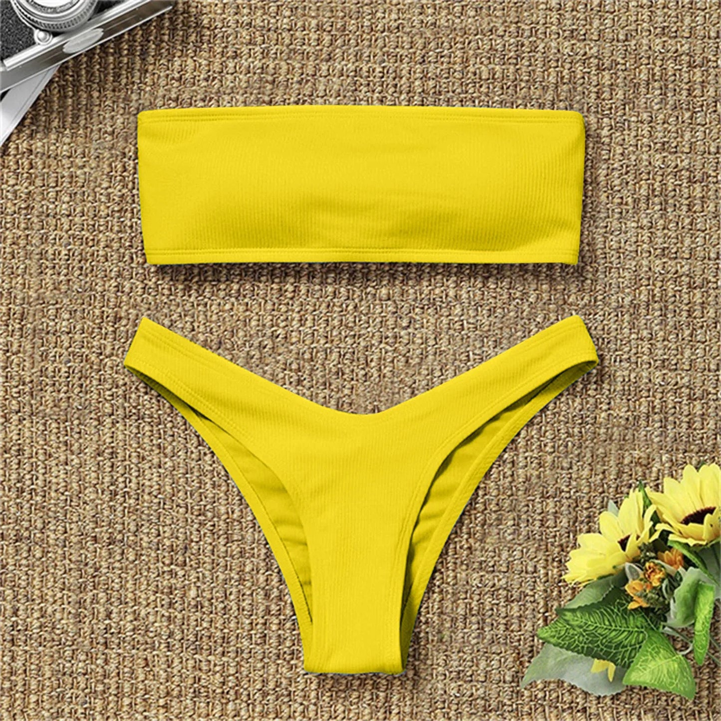 Two Piece Swimsuit Women Sexy Bikini Set Ruffle High Waisted Swimsuits 2 Piece Women's Bikini High Waisted Tummy Control New LW