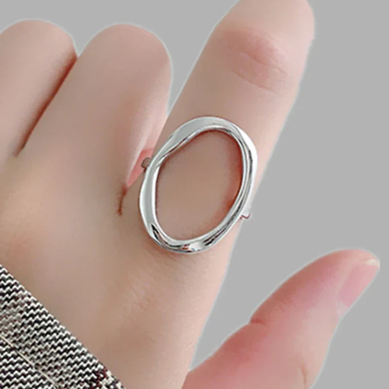 925 Sterling Silver Open Finger Mobius Ring Twist for Women Golden Rock Punk Lines Stackable Jewelry Gift Dropship Wholesale