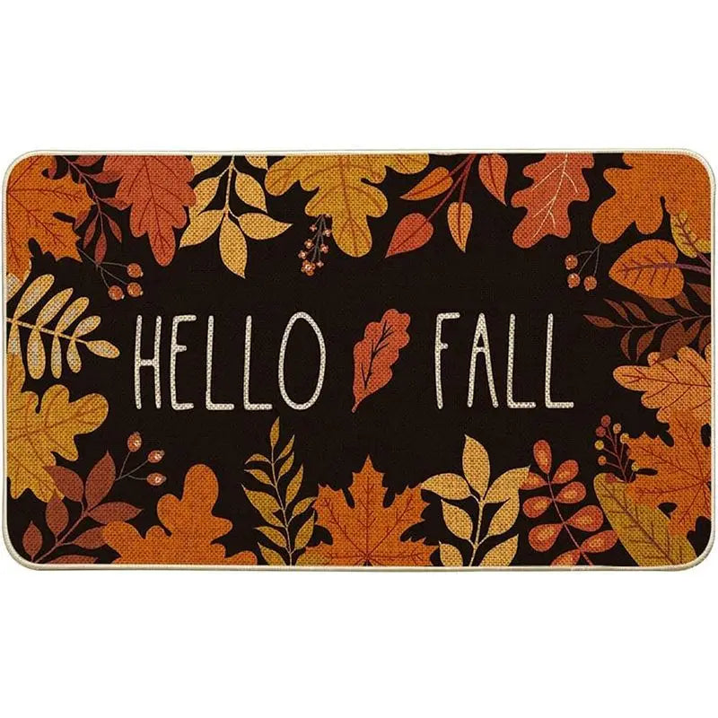 Hello Pumpkin Fall Doormat Autumn Home Decor Rug Harvest Thanksgiving Carpet for Bedroom Living Room Kitchen Entrance Door Mat