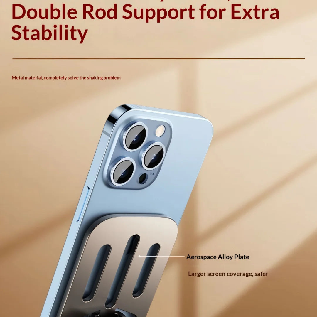 New model of portable, rotatable, foldable, all-metal tablet stand for tablets and phones under 9 inches, perfect for lazy users