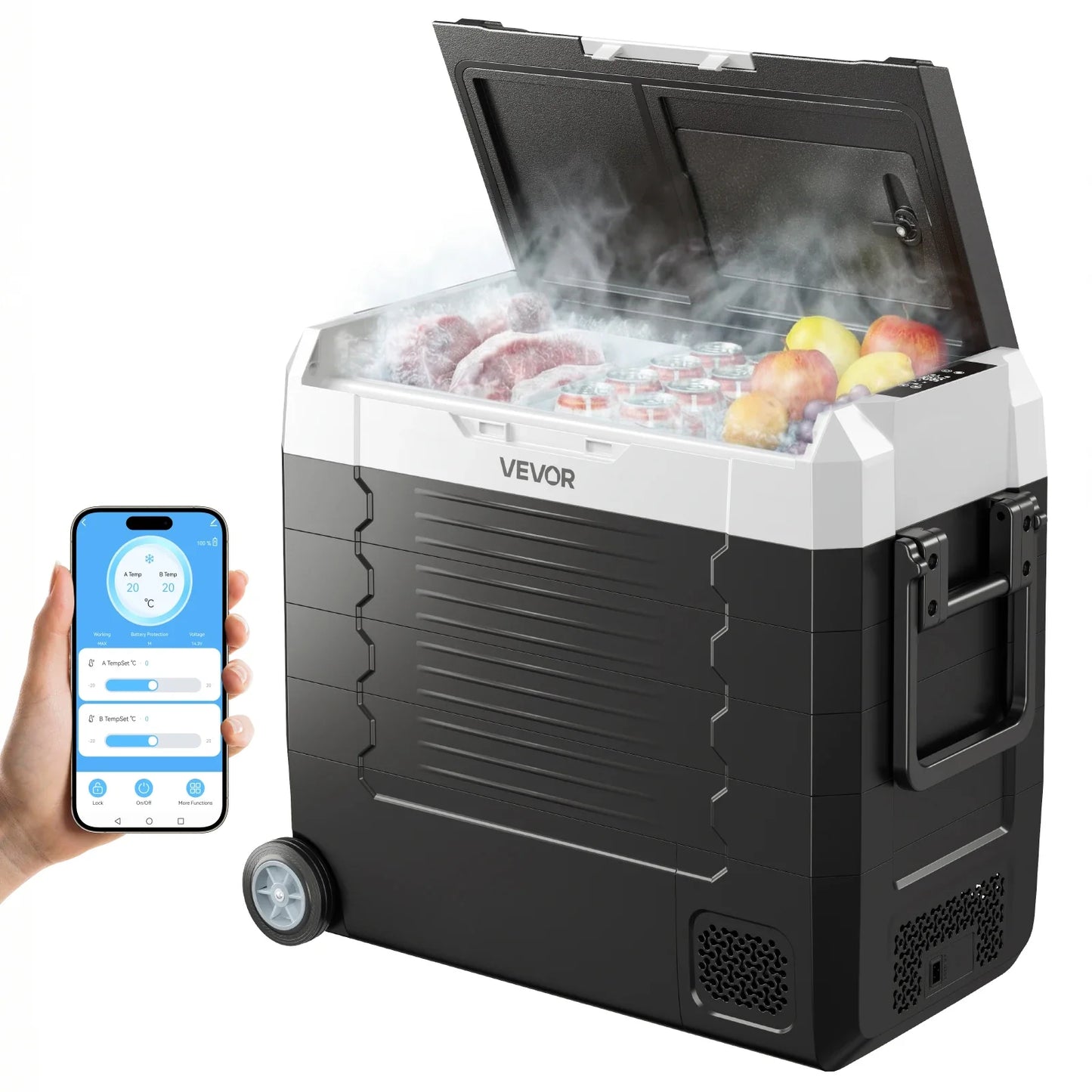 SucceBuy 20L 22L 35L 45L 55L Car Refrigerator Mini Fridge Freezer Portable Compressor Cooler DC 110-240V Ice Box for Camping