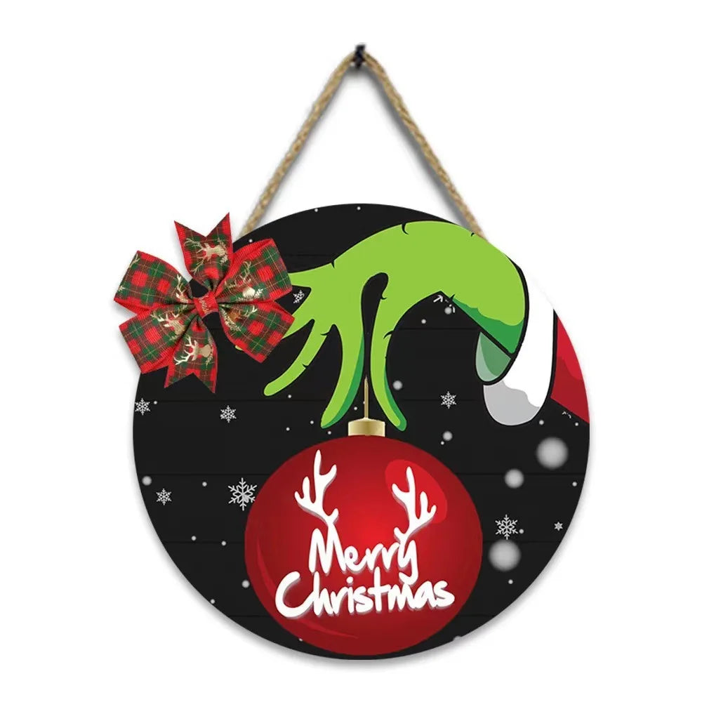Wall Decoration Hanging Christmas Party Door Sign, Welcome Sign, Wooden Decorations, Living Room Supplies