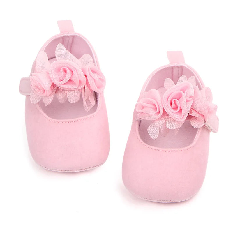 Baby Girl Shoes First Walkers Flower Pattern Fabric Cotton Shoe Unisex Non-slip Breathable Soft Bottom Toddler Crib 0-18M