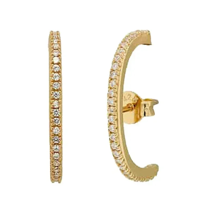 Cartilage 925 Silver Earrings Fashion C-shaped Zircon ear studs European American Geometric Piercing Earrings For Women Jewelry