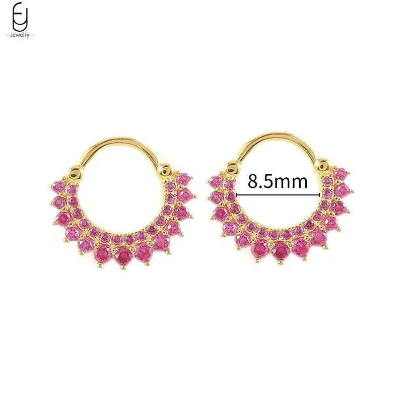 925 Sterling Silver Needle Rose Red Crystal Stud Earrings For Women Water Drop/Heart Pendant Gold Earrings Fashion Jewelry Gifts