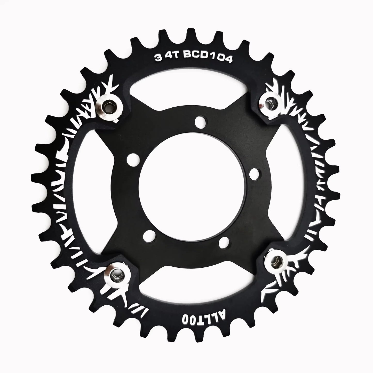 ALLTOO Bike Part Bicycle Crankset Bafang 104BCD Motor Aluminum Alloy Chainring Mid Drive Adapter For Electric E-bike 32T-52T