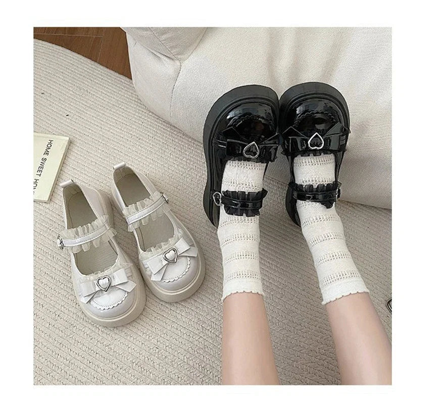 2025 Summer New School Girl JK Loafer Pumps Platform Shoes Japanese Style Lolita Y2K Kawaii Jirai Kei Fashion