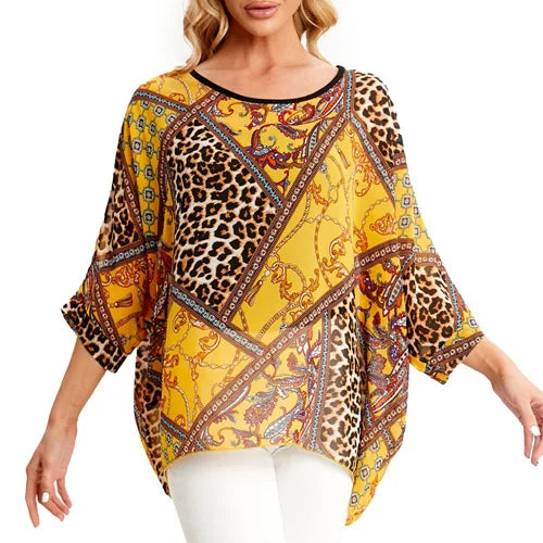 BHflutter 4XL 5XL 6XL Plus Size Women Blouse 2022 Sexy Off Shoulder Leopard Print Summer Tops Tees Casual Chiffon Blouses Shirts